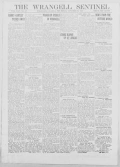 The front page of The Wrangell sentinel, Wrangell, Alaska, October 28, 1926
