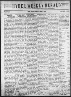 The front page of Hyder weekly herald, Hyder, Alaska, October 18, 1926