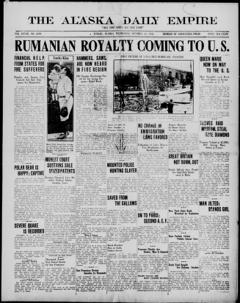The front page of The Alaska daily empire, Juneau, Alaska, October 13, 1926