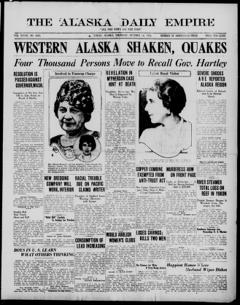 The front page of The Alaska daily empire, Juneau, Alaska, October 14, 1926