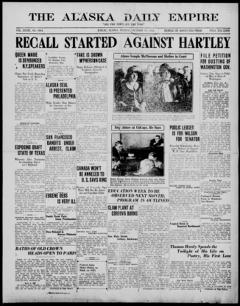 The front page of The Alaska daily empire, Juneau, Alaska, October 19, 1926