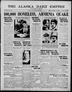 The front page of The Alaska daily empire, Juneau, Alaska, October 25, 1926