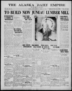 The front page of The Alaska daily empire, Juneau, Alaska, October 30, 1926