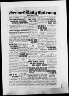 The front page of Seward daily gateway, Seward, Alaska, October 13, 1926