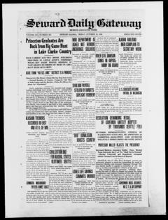 The front page of Seward daily gateway, Seward, Alaska, October 15, 1926