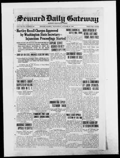 The front page of Seward daily gateway, Seward, Alaska, October 20, 1926