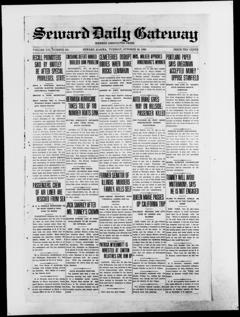 The front page of Seward daily gateway, Seward, Alaska, October 26, 1926