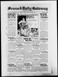 The front page of Seward daily gateway, Seward, Alaska, October 29, 1926