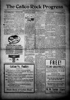 The front page of The Calico Rock progress, [Calico Rock, Izard County], Ark., October 22, 1926