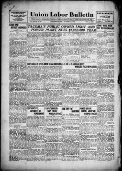 The front page of Union labor bulletin, Little Rock, Ark., October 15, 1926