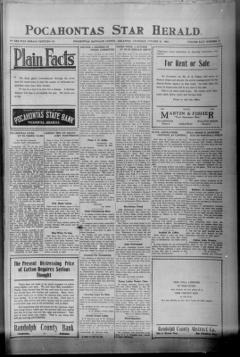 The front page of Pocahontas star herald, Pocahontas, Randolph County, Ark.;Pocahontas, AR, October 21, 1926
