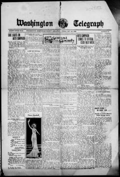 The front page of Washington telegraph, Washington, Ark., October 29, 1926
