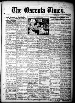 The front page of The Osceola times, Osceola, Ark., October 15, 1926