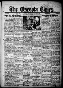 The front page of The Osceola times, Osceola, Ark., October 22, 1926