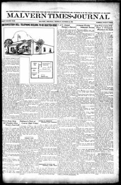 The front page of Malvern times=journal, Malvern, Ark., October 28, 1926