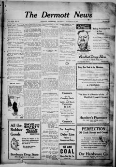 The front page of The Dermott news, Dermott, Ark., November 4, 1926