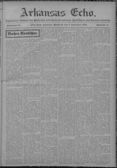 The front page of Arkansas echo, Little Rock, Ark., November 3, 1926