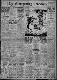 The front page of The Montgomery advertiser, Montgomery, Ala., October 13, 1926