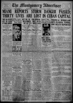 The front page of The Montgomery advertiser, Montgomery, Ala., October 21, 1926