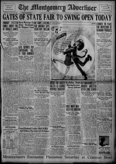The front page of The Montgomery advertiser, Montgomery, Ala., October 25, 1926