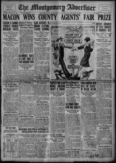 The front page of The Montgomery advertiser, Montgomery, Ala., October 29, 1926