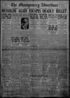 The front page of The Montgomery advertiser, Montgomery, Ala., November 1, 1926