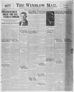 The front page of The Winslow mail, Winslow, Ariz., October 29, 1926