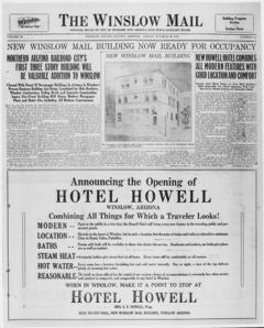 The front page of The Winslow mail, Winslow, Ariz., October 29, 1926