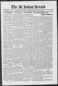 The front page of The St. Johns herald, St. Johns, Apache County, Ariz., October 28, 1926