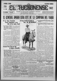 The front page of El Tucsonense, Tucson, Ariz., October 12, 1926