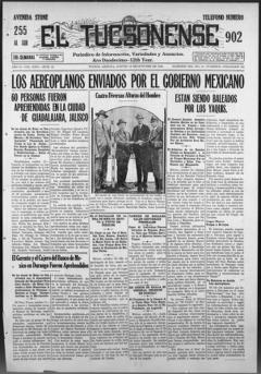 The front page of El Tucsonense, Tucson, Ariz., October 14, 1926