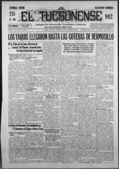 The front page of El Tucsonense, Tucson, Ariz., October 19, 1926