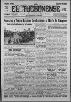 The front page of El Tucsonense, Tucson, Ariz., October 23, 1926