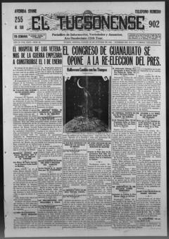 The front page of El Tucsonense, Tucson, Ariz., October 30, 1926