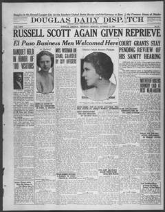 The front page of Douglas daily dispatch, Douglas, Ariz., October 14, 1926