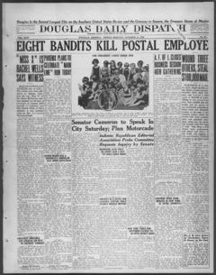 The front page of Douglas daily dispatch, Douglas, Ariz., October 15, 1926
