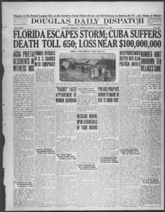 The front page of Douglas daily dispatch, Douglas, Ariz., October 22, 1926