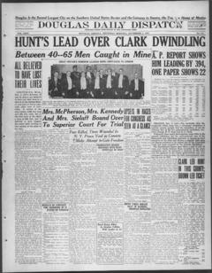 The front page of Douglas daily dispatch, Douglas, Ariz., November 4, 1926
