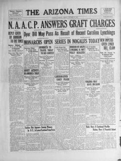 The front page of The Arizona times, Tucson, Ariz., October 22, 1926