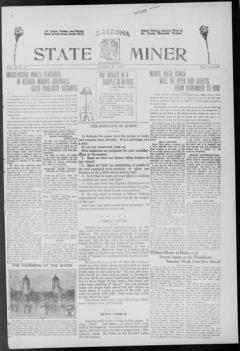 The front page of Arizona state miner, Wickenburg, Ariz., October 16, 1926