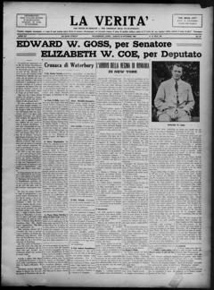 The front page of La verita' = The truth, Waterbury, Conn., October 23, 1926
