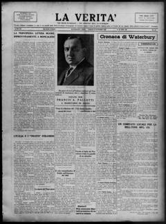 The front page of La verita' = The truth, Waterbury, Conn., October 30, 1926