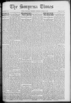 The front page of Smyrna times, Smyrna, Del., October 13, 1926