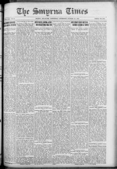 The front page of Smyrna times, Smyrna, Del., October 20, 1926
