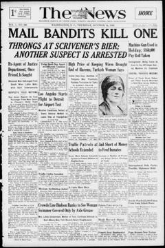 The front page of The Washington daily news, Washington, D.C., October 14, 1926