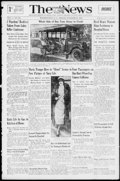 The front page of The Washington daily news, Washington, D.C., October 22, 1926