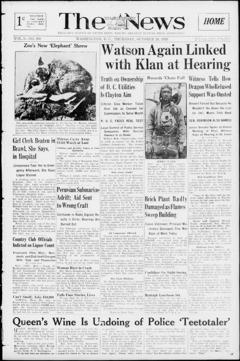 The front page of The Washington daily news, Washington, D.C., October 28, 1926