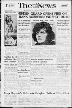 The front page of The Washington daily news, Washington, D.C., October 29, 1926