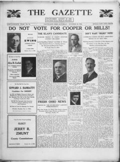 The front page of The gazette, Cleveland, Ohio, October 30, 1926