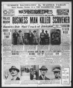 The front page of The Washington times, Washington [D.C.], October 14, 1926